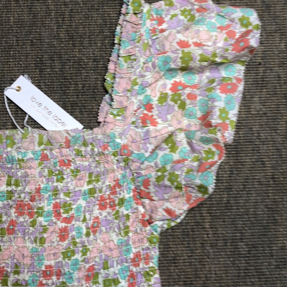 NWT Love the Label Ines Ivory Smocked Bodice Tank size Xs - Picture 3 of 8